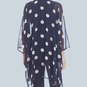 Printed Open-Front Chiffon Kimono